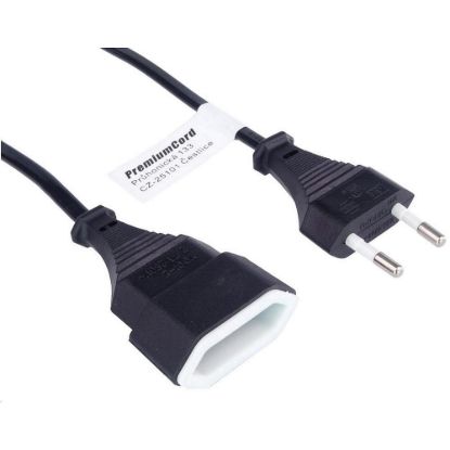 Obrázek PREMIUMCORD Kabel síťový 230V, prodlužovací dvojvidlice, 3m