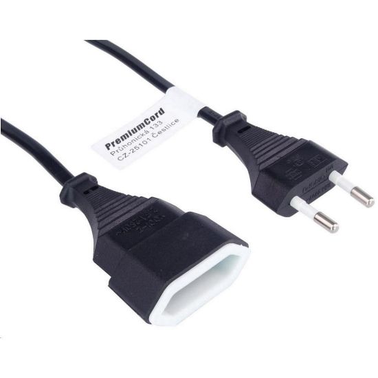 Obrázek PREMIUMCORD Kabel síťový 230V, prodlužovací dvojvidlice, 3m