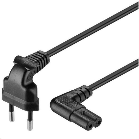 Obrázek PREMIUMCORD Kabel síťový 230V k magnetofonu se zahnutými konektory 1m