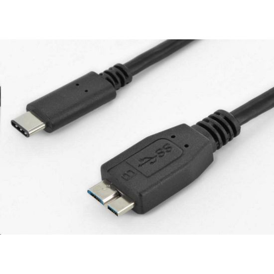 Obrázek PremiumCord Kabel USB 3.1 konektor C/ male - USB 3.0 konektor Micro- B/ male, 0.6m