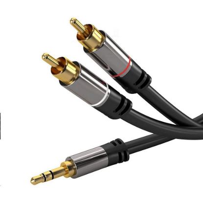 Obrázek PREMIUMCORD kabel, Jack 3.5mm- 2xCINCH M/ M 3m