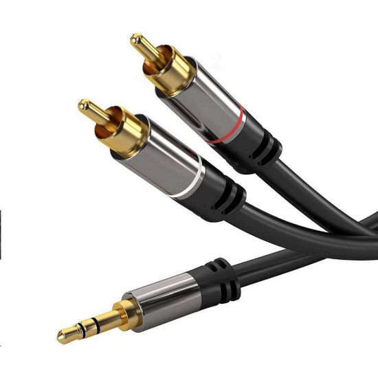 Obrázek PREMIUMCORD kabel, Jack 3.5mm- 2xCINCH M/ M 3m