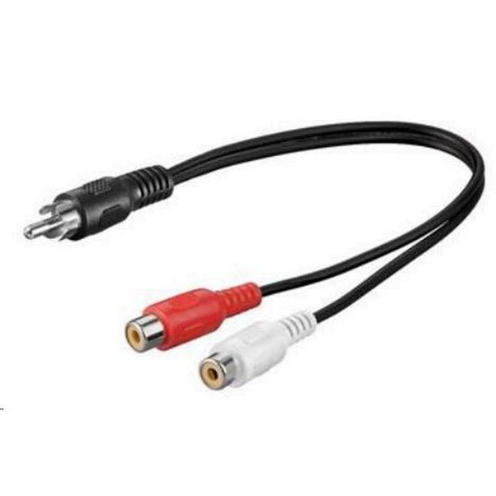 Obrázek PremiumCord Kabel 1x CINCH male - 2x CINCH female 20cm