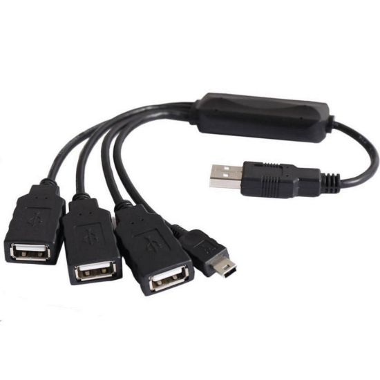 Obrázek PremiumCord USB2.0 HUB 4- portový Black cable