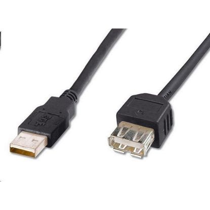 Obrázek PremiumCord USB 2.0 kabel prodlužovací, A- A, 5m černá