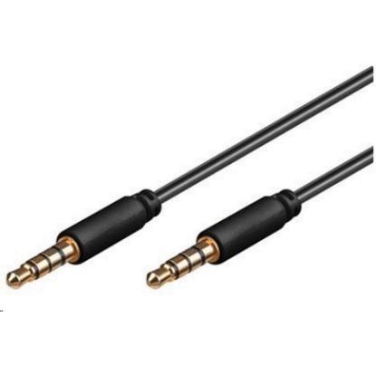 Obrázek PREMIUMCORD Kabel Jack 3.5mm 4 pinový M/ M 1m pro Apple iPhone, iPad, iPod