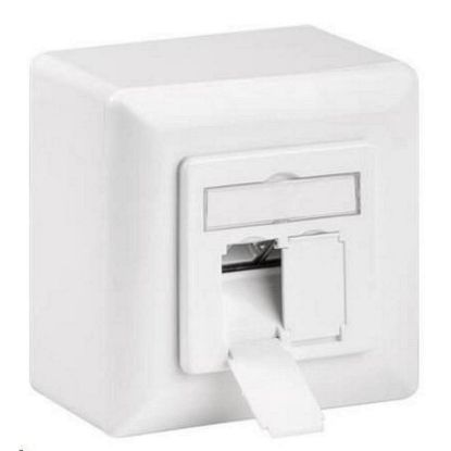 Obrázek CAT 6a Class EA síťová zásuvka na/ pod omítku 2x RJ45