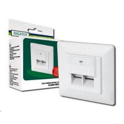 Obrázek Zásuvka 2x RJ45 pod omítku, STP Cat6