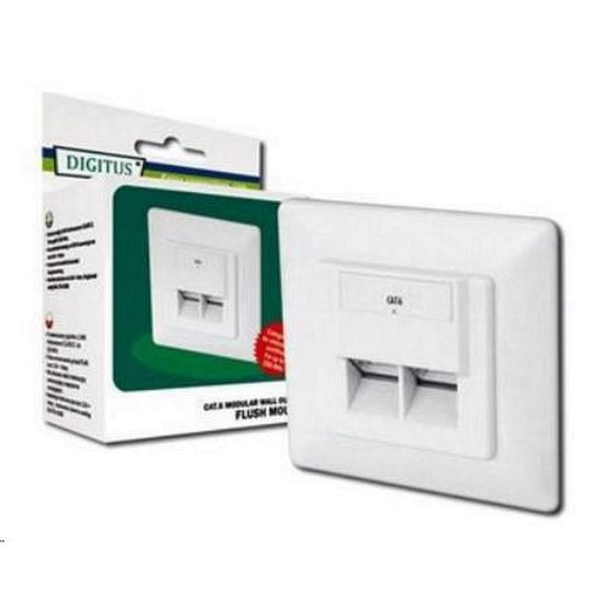 Obrázek Zásuvka 2x RJ45 pod omítku, STP Cat6