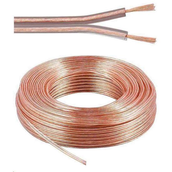 Obrázek PremiumCord Kabely na propojení reprosoustav 100% CU měď 2 x 0, 75mm 25m