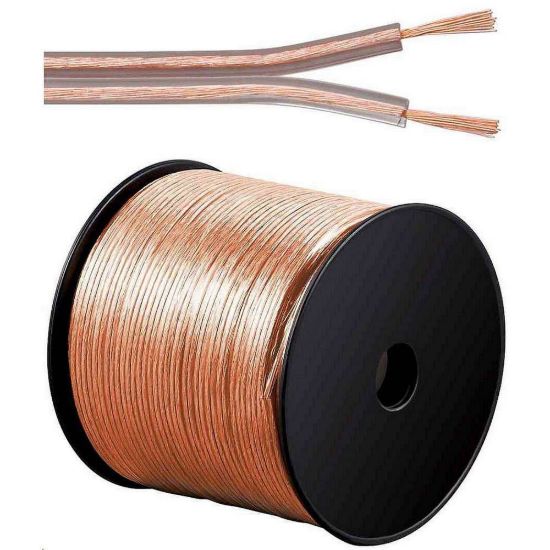 Obrázek PremiumCord Kabely na propojení reprosoustav 100% CU měď 2 x 0, 75mm 100m