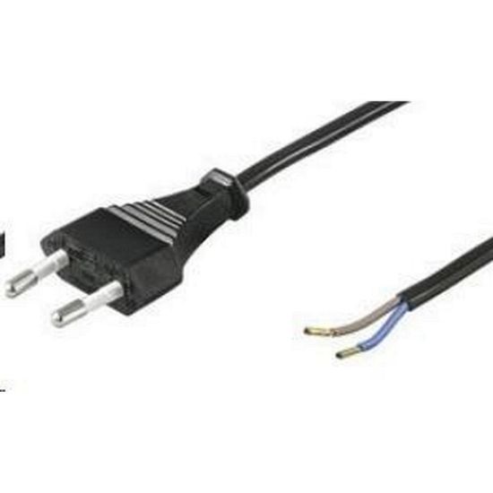 Obrázek PREMIUMCORD Kabel Flexo síťový dvoužilový 230V s vidlicí 2m černý