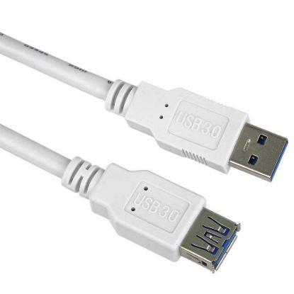 Obrázek PremiumCord Prodlužovací kabel USB 3.0 Super- speed 5Gbps A- A, MF, 9pin, 1m, bílá