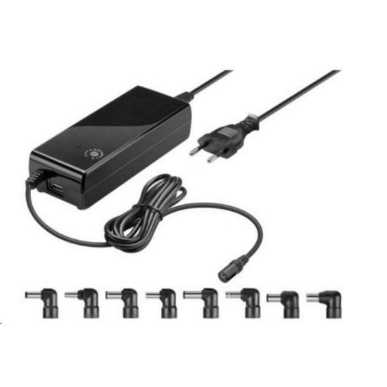 Obrázek goobay Napájecí zdroj 90 W pro notebook 230V, 12- 22V max. 4A, USB port