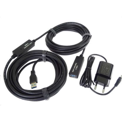 Obrázek PremiumCord USB 3.0 repeater a prodlužovací kabel A/ M- A/ F 20m
