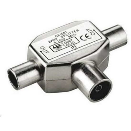Obrázek PremiumCord TV antenní slučovač- rozbočovač IEC 75 Ohm 1xF- 2xM