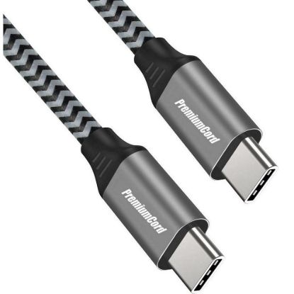 Obrázek PREMIUMCORD Kabel USB- C M/ M, 100 W 20V/ 5A 480Mbps bavlněný oplet, 0, 5m