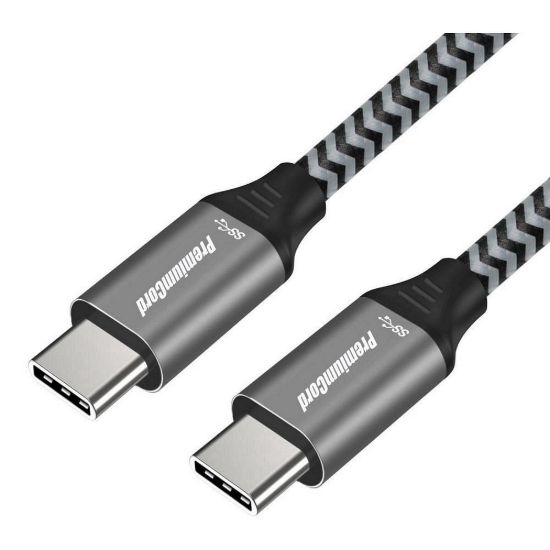 Obrázek PREMIUMCORD Kabel USB 3.2 Gen 1 USB- C (M/ M), bavlněný oplet, 1m