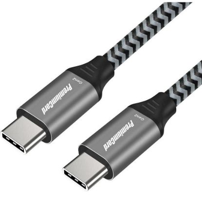 Obrázek PREMIUMCORD Kabel USB- C (USB 3.2 Gen 2, 3A, 60 W, 20Gbit/ s) bavlněný oplet, 2m