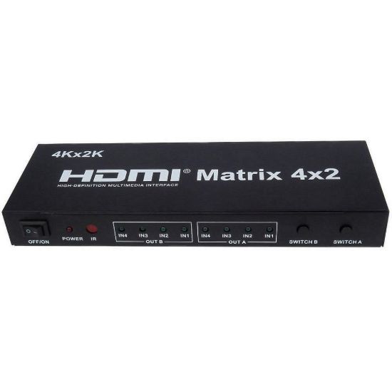 Obrázek PremiumCord HDMI matrix switch 4: 2, s audiem, rozlišení 4Kx2K