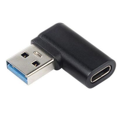 Obrázek PremiumCord USB redukce USB- C - USB3.0 typ A (F/ M), zahnutá 90°