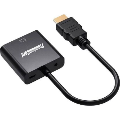 Obrázek PremiumCord převodník HDMI na VGA se zvukem 3, 5mm stereo jack, černá