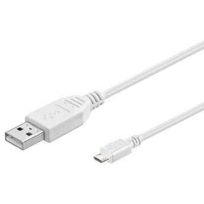 Obrázek PremiumCord kabel micro USB 2.0, A- B 3m, bílá