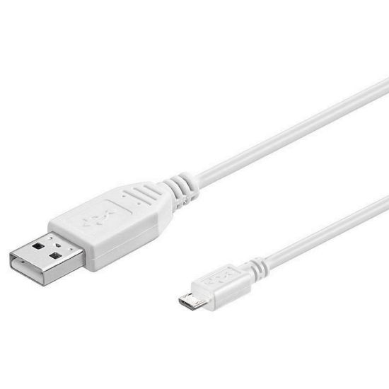Obrázek PremiumCord kabel micro USB 2.0, A- B 3m, bílá