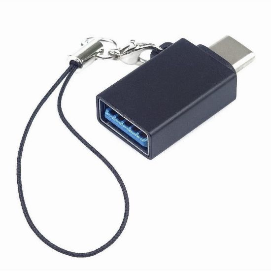 Obrázek PremiumCord adaptér USB- C male - USB3.0 A female, OTG, černý s očkem na zavěšení