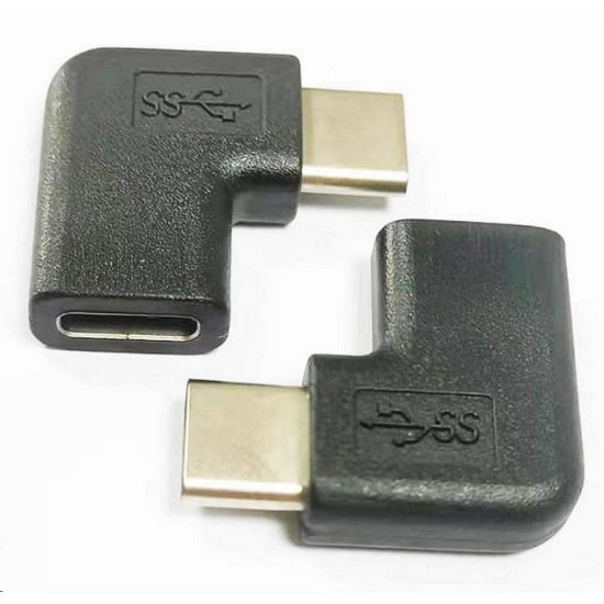 Obrázek PremiumCord Adaptér USB- C/ male - C/ female zahnutý 90°