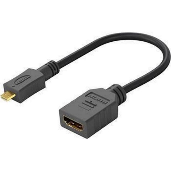 Obrázek PremiumCord Flexi adaptér HDMI Typ A samice - micro HDMI Typ D samec pro ohebné zapojení