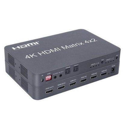 Obrázek PremiumCord HDMI matrix switch 4: 2 s audiem, rozlišení 4Kx2K