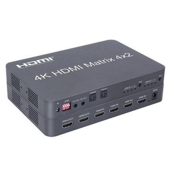 Obrázek PremiumCord HDMI matrix switch 4: 2 s audiem, rozlišení 4Kx2K