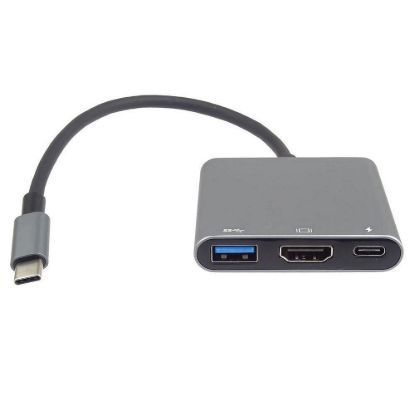 Obrázek PremiumCord Adaptér USB- C na HDMI + USB3.0 + PD, rozlišení 4K a FULL HD 1080p