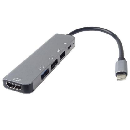Obrázek PremiumCord Adaptér USB- C na HDMI + USB3.0 + 2x USB2.0 + PD(power delivery)