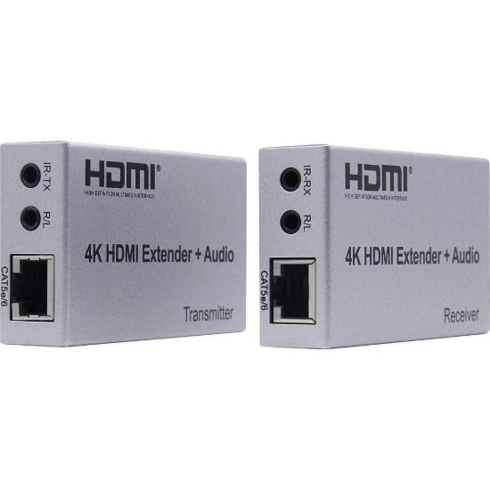 Obrázek PremiumCord 4K HDMI extender na 100m přes Cat5e/ Cat6, přenos Irda a Audio výstupy