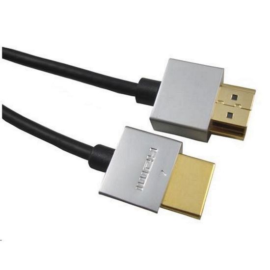 Obrázek PREMIUMCORD Kabel Slim HDMI kabel, 0, 5m, High Speed + Ethernet (v1.4), zlacené konektory