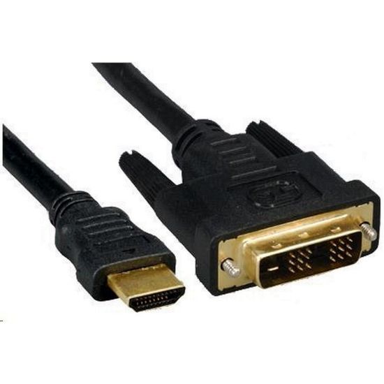 Obrázek PREMIUMCORD Kabel HDMI - DVI- D 1m (M/ M, zlacené kontakty, stíněný)