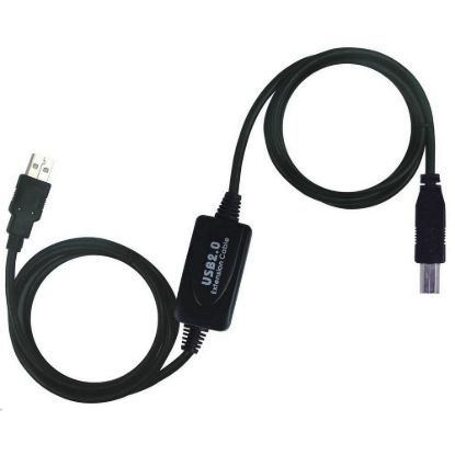 Obrázek PREMIUMCORD USB 2.0 repeater a propojovací kabel A/ M- B/ M 15m