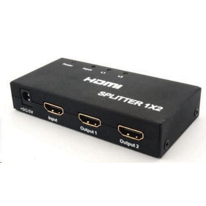 Obrázek PREMIUMCORD HDMI splitter 1- 2 porty kovový s napájením, 4K, FULL HD, 3D
