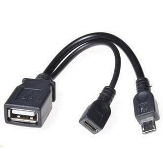 Obrázek PREMIUMCORD USB redukce kabel USB A/ female+Micro USB/ female - Micro USB/ male OTG