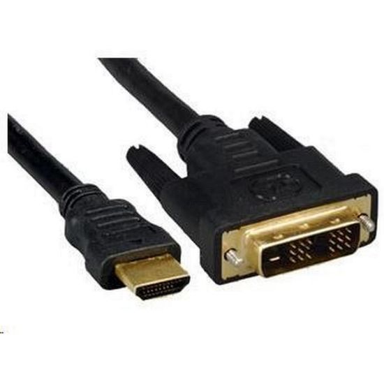 Obrázek PREMIUMCORD Kabel HDMI - DVI- D 2m (M/ M, zlacené kontakty, stíněný)