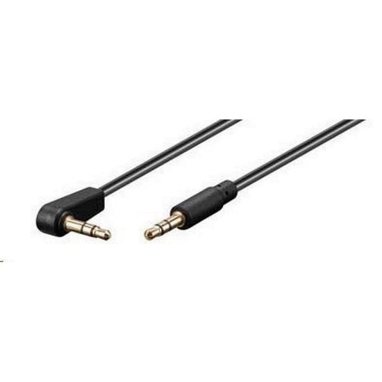 Obrázek PREMIUMCORD Kabel Jack 3, 5mm - 3, 5mm konektor 90° M/ M 1m