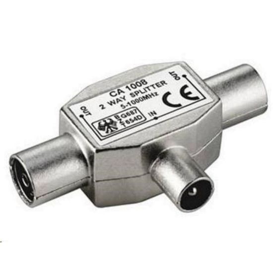 Obrázek PremiumCord TV antenní slučovač- rozbočovač IEC 75 Ohm 1xM- 2xF