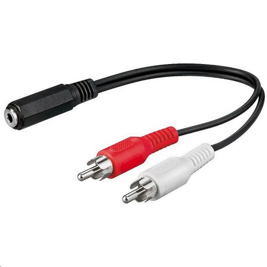 Obrázek PremiumCord Kabel Jack 3, 5mm- 2xCINCH F/ M 20cm