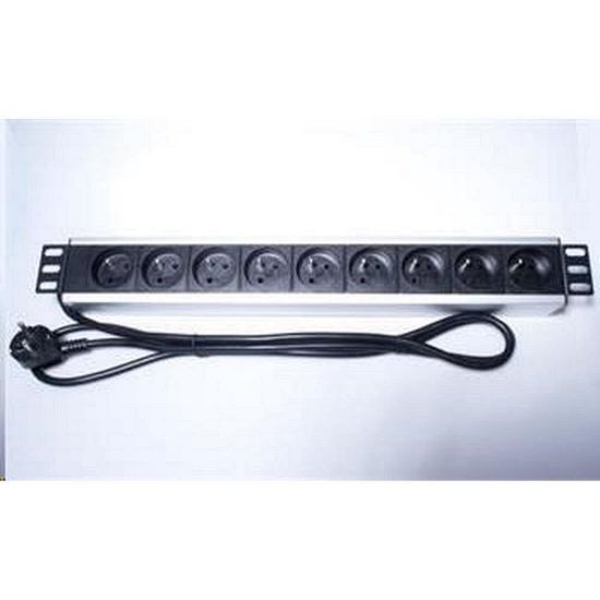 Obrázek PremiumCord Panel napájecí do 19" racku 1.5U, 9 x 230V, 2m kabel