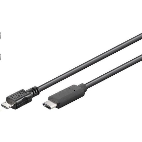 Obrázek PremiumCord Kabel USB 3.1 konektor C/ male - USB 2.0 Micro- B/ male, černý, 0, 6m