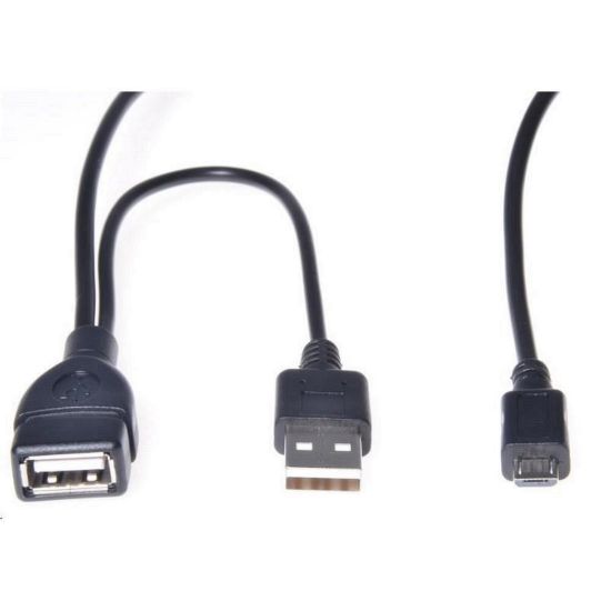 Obrázek PREMIUMCORD USB redukce kabel USB A/ female+USB A/ male - Micro USB/ male OTG