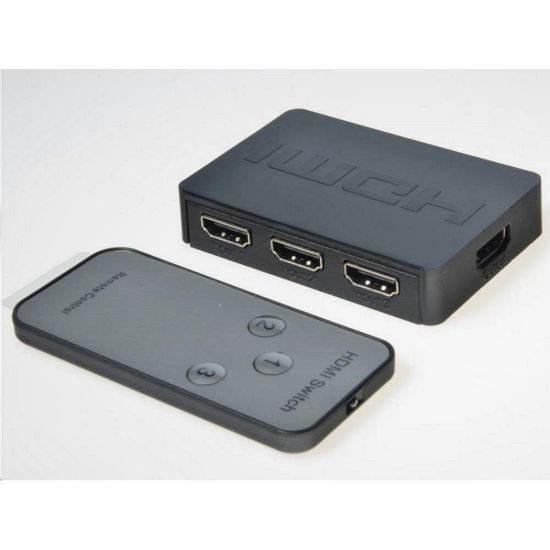 Obrázek PREMIUMCORD HDMI switch 3: 1 plastový s dálkovým ovladačem