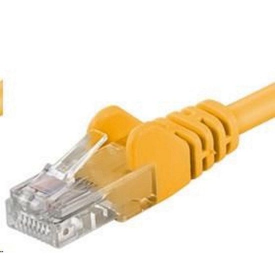 Obrázek PREMIUMCORD Patch kabel UTP RJ45- RJ45 CAT5e 0.25m žlutá